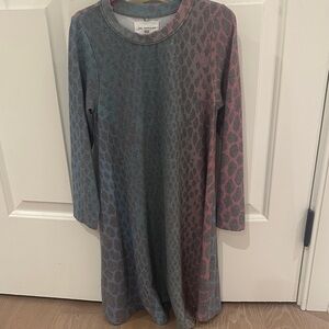 Sol Angeles size 10 Leopard Print girls Long Sleeve Dress